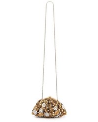 Светло-коричневый клатч с пайетками от Santi