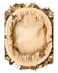 Светло-коричневый клатч с пайетками от Santi