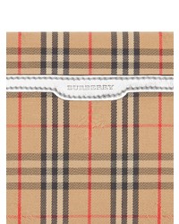 Светло-коричневый кожаный клатч в клетку от Burberry