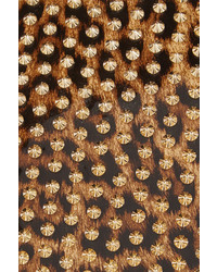 Светло-коричневый кожаный клатч с леопардовым принтом от Christian Louboutin