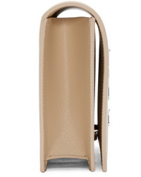 Светло-коричневый кожаный клатч от Saint Laurent