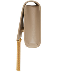 Светло-коричневый кожаный клатч от Saint Laurent