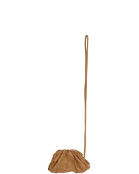 Светло-коричневый кожаный клатч от Bottega Veneta