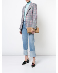 Светло-коричневый кожаный клатч от Perrin Paris