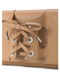 Светло-коричневый кожаный клатч от Perrin Paris