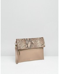 Светло-коричневый кожаный клатч от Modalu