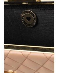 Светло-коричневый кожаный клатч от Love Moschino