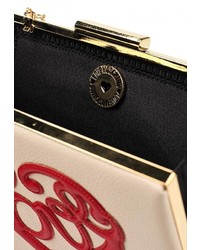 Светло-коричневый кожаный клатч от Love Moschino