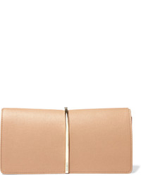 Светло-коричневый кожаный клатч от Nina Ricci