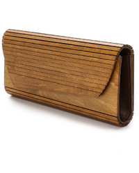 Светло-коричневый кожаный клатч от Inge Christopher