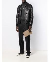 Мужской светло-коричневый кожаный мужской клатч от Saint Laurent