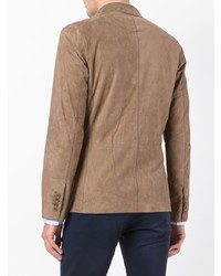 Мужской светло-коричневый кожаный пиджак от Desa Collection