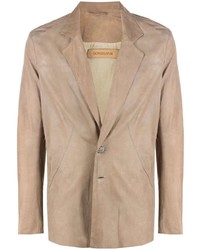 Мужской светло-коричневый кожаный пиджак от Giorgio Brato