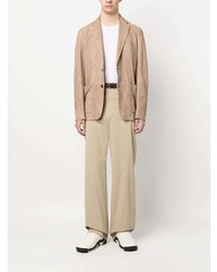 Мужской светло-коричневый кожаный пиджак от Tagliatore