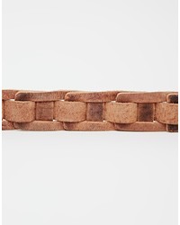 Мужской светло-коричневый кожаный плетеный ремень от Asos