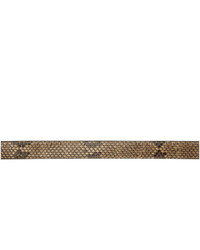 Мужской светло-коричневый кожаный ремень со змеиным рисунком от Wacko Maria