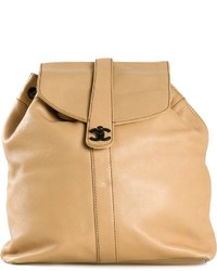 Женский светло-коричневый кожаный рюкзак от Chanel