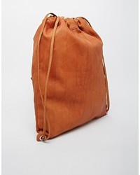 Женский светло-коричневый кожаный рюкзак от Asos