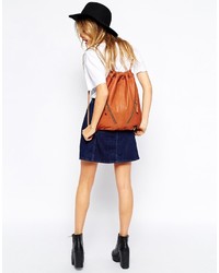 Женский светло-коричневый кожаный рюкзак от Asos