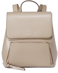 Женский светло-коричневый кожаный рюкзак от DKNY