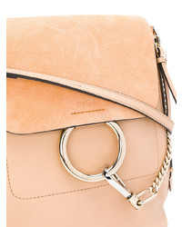 Женский светло-коричневый кожаный рюкзак от Chloé