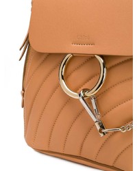 Женский светло-коричневый кожаный рюкзак от Chloé