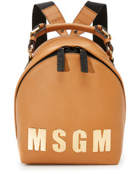 Женский светло-коричневый кожаный рюкзак от MSGM