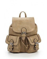 Женский светло-коричневый кожаный рюкзак от Paolo