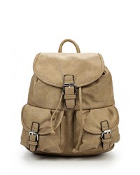 Женский светло-коричневый кожаный рюкзак от Paolo