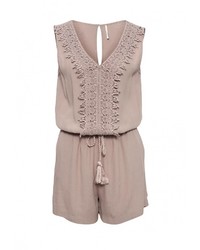 Светло-коричневый комбинезон с шортами от Baon