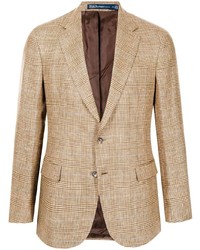 Мужской светло-коричневый льняной пиджак в шотландскую клетку от Polo Ralph Lauren