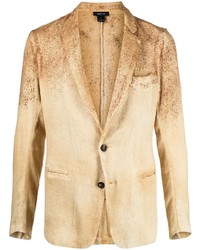 Мужской светло-коричневый льняной пиджак с принтом от Avant Toi