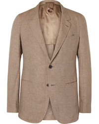 Мужской светло-коричневый льняной пиджак от Caruso