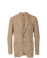 Мужской светло-коричневый льняной пиджак от Dell'oglio