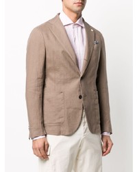 Мужской светло-коричневый льняной пиджак от Manuel Ritz
