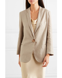 Женский светло-коричневый льняной пиджак от Albus Lumen