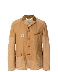 Мужской светло-коричневый льняной пиджак от Junya Watanabe MAN