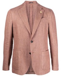 Мужской светло-коричневый льняной пиджак от Lardini