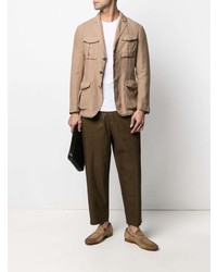 Мужской светло-коричневый льняной пиджак от Altea