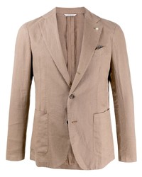 Мужской светло-коричневый льняной пиджак от Manuel Ritz