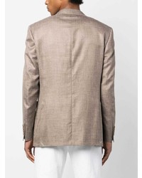 Мужской светло-коричневый льняной пиджак от Canali