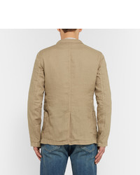 Мужской светло-коричневый льняной пиджак от Aspesi