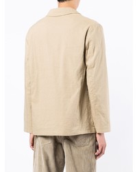 Мужской светло-коричневый льняной пиджак от YMC