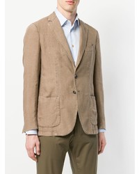 Мужской светло-коричневый льняной пиджак от Dell'oglio