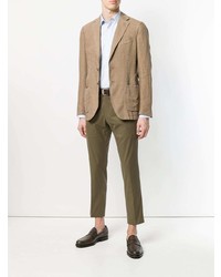 Мужской светло-коричневый льняной пиджак от Dell'oglio