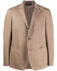 Мужской светло-коричневый льняной пиджак от Z Zegna