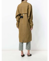 Женский светло-коричневый льняной плащ от Eudon Choi