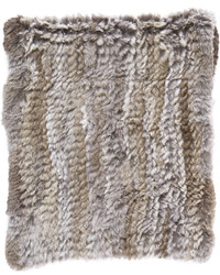 Женский светло-коричневый меховой вязаный шарф от Adrienne Landau