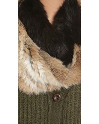 Женский светло-коричневый меховой шарф от Adrienne Landau