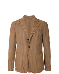 Мужской светло-коричневый пиджак в вертикальную полоску от Barena